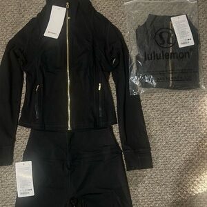 lululemon Black Jacket with Gold Zipper